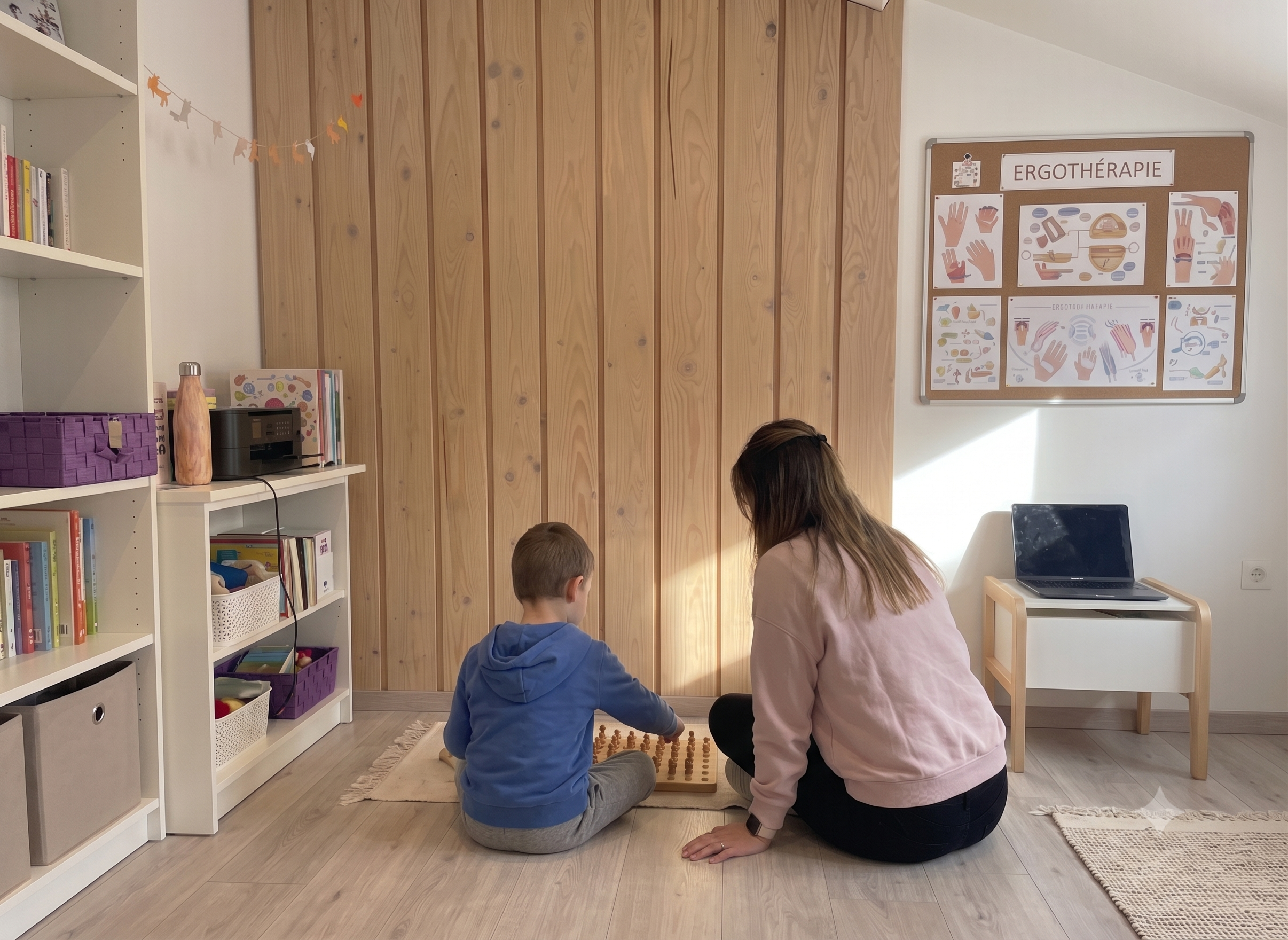 Séance d'ergothérapie avec un enfant, approche ludique et progressive